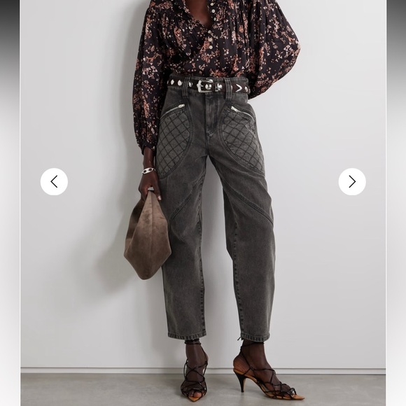 Isabel Marant Black Quilted Jeans - Picture 1 of 11